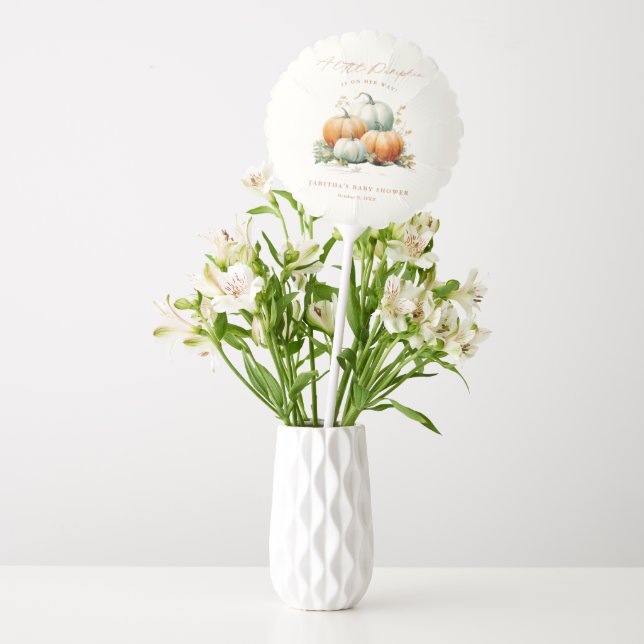 Little Pumpkin Fall Neutral Baby Shower Balloon (Vase)