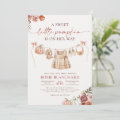 Little Pumpkin Fall Pink Floral Girl Baby Shower Invitation | Zazzle