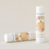 Little Pumpkin Fall Wreath Baby Shower Lip Balm