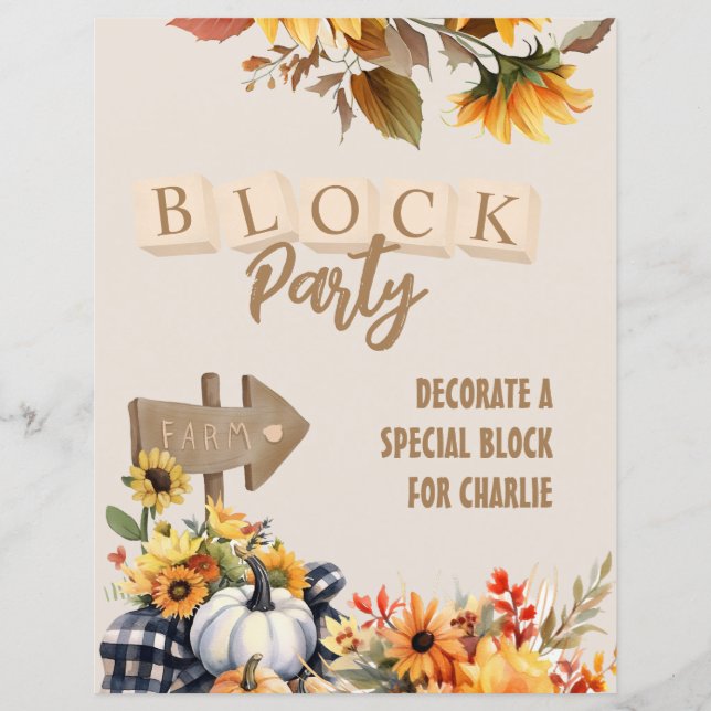Little Pumpkin Farm Block Activity Sign (Front)