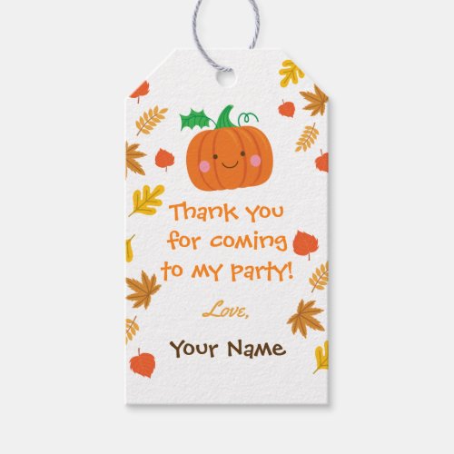 Little pumpkin favor tags