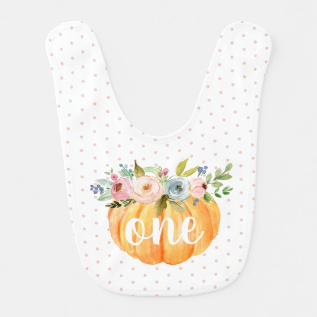 Little Pumpkin | First Birthday Baby Bib (Front)