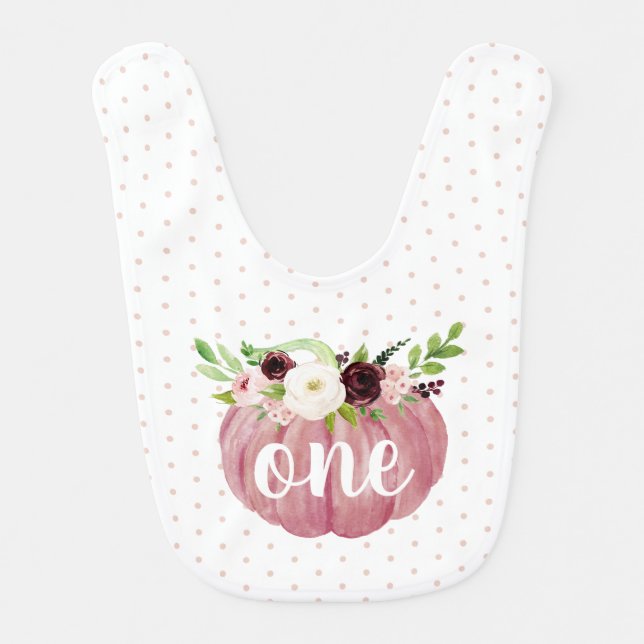 Little Pumpkin | First Birthday Baby Bib (Front)
