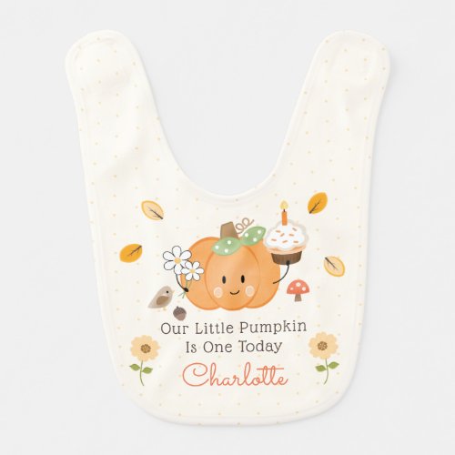 Little Pumpkin First Birthday Baby Bib Girl