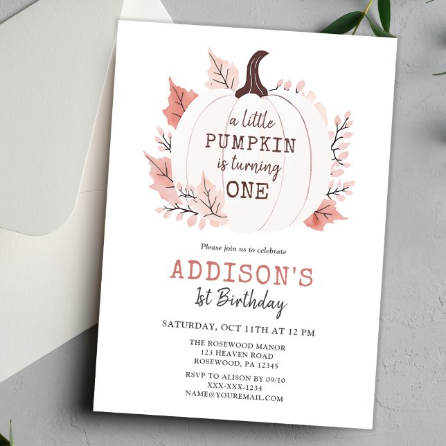 Little Pumpkin First Birthday Invitation (Creator Uploaded)