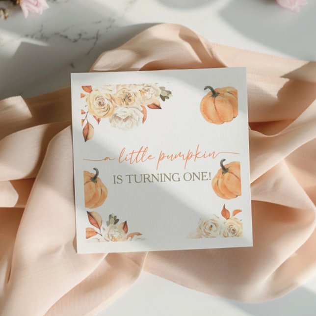 Little Pumpkin First Birthday Napkins (Creator Uploaded)