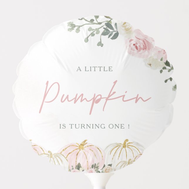 Little Pumpkin First Birthday Party Balloon (Front)