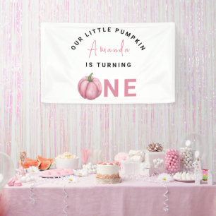 Little Pumpkin first Birthday Party Banner