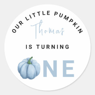 Little Pumpkin first Birthday Party Classic Round Sticker