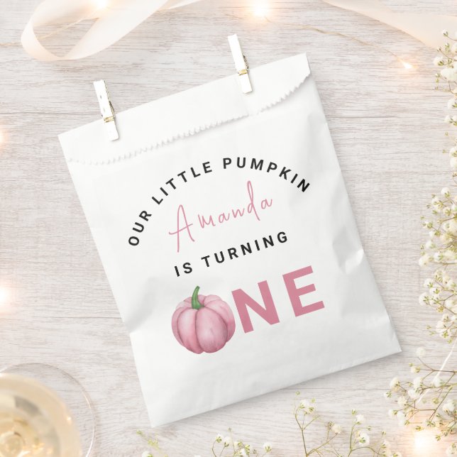 Little Pumpkin first Birthday Party  Favor Bag (Clipped)