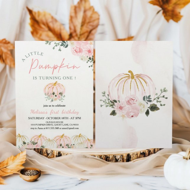 Little Pumpkin First Birthday Party Invitation (Creator Uploaded)