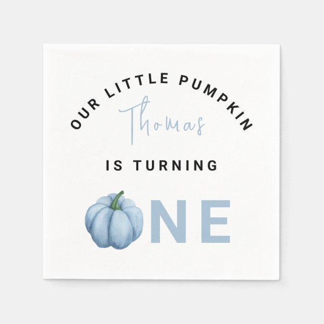 Little Pumpkin first Birthday Party  Napkins (Front)