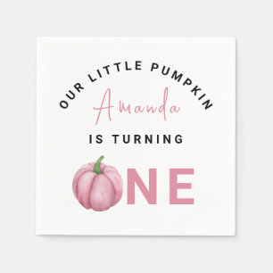 Little Pumpkin first Birthday Party Napkins