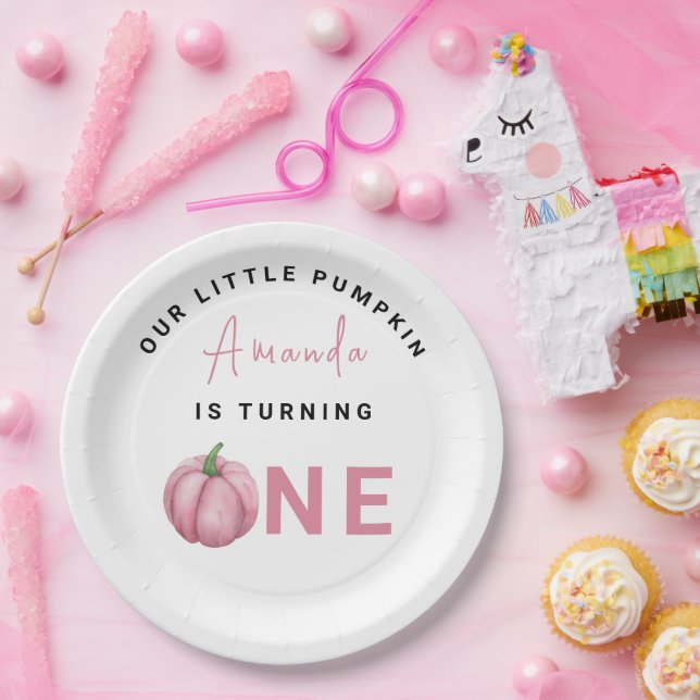 Little Pumpkin first Birthday Party  Paper Plates (Party)