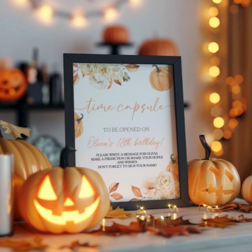 Little Pumpkin First Birthday Time Capsule Sign