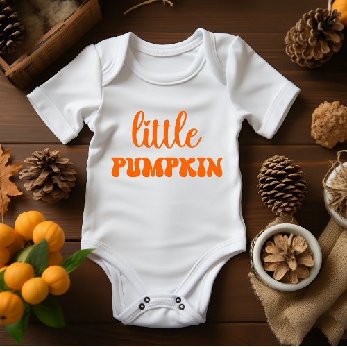 Little Pumpkin _ First Fall Little Pumpkin Gift Baby Bodysuit