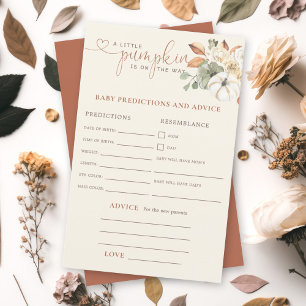 Little Pumpkin Floral Baby Predictions Advice Game