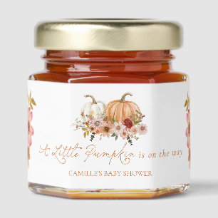 Little Pumpkin Floral Baby Shower Honey Jar Favors