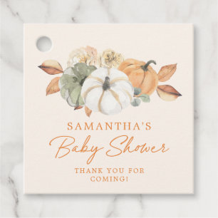 Little Pumpkin Floral Boho Baby Shower Thank You Favor Tags