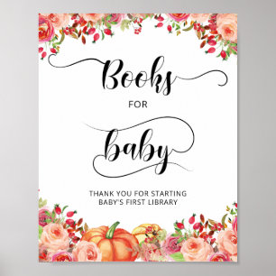 Little Pumpkin Floral Books for Baby Poster