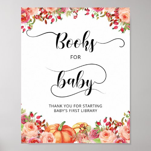 Little Pumpkin Floral Books for Baby  Poster