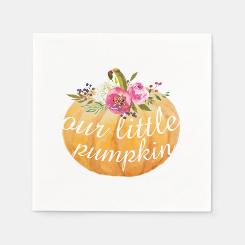 Little Pumpkin Floral Fall Napkins