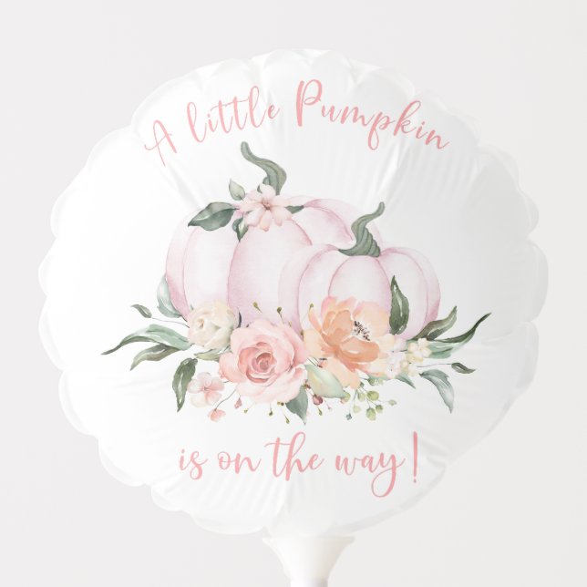Little Pumpkin Floral Girl Baby Shower Balloon (Front)
