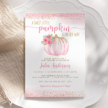 Little Pumpkin Floral Watercolor Baby Girl Shower