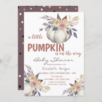 Little Pumpkin Flowers,Dots Baby Shower  Invitation