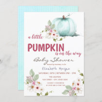 Little Pumpkin Flowers,Dotted Baby Shower   Invitation