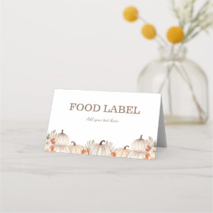 Little Pumpkin Folded Tent Food Label for Buffets Place Card