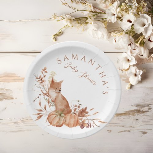 Little Pumpkin Fox Woodland Animal Paper Plates