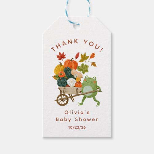Little Pumpkin Frog Baby Shower Favor Tag