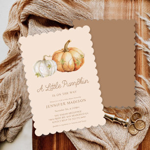 Little Pumpkin Gender Neutral Baby Shower Invitation