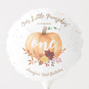 Little Pumpkin Gender Neutral Fall 1st Birthday Balloon