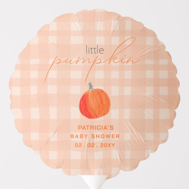 Little Pumpkin Gender Neutral Fall Baby Shower Balloon (Front)