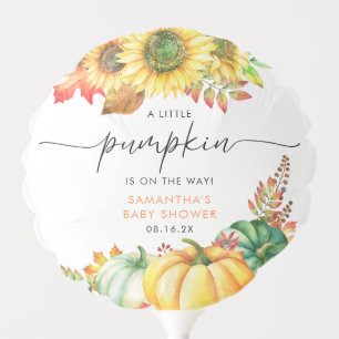 Little Pumpkin Gender Neutral Fall Baby Shower Balloon