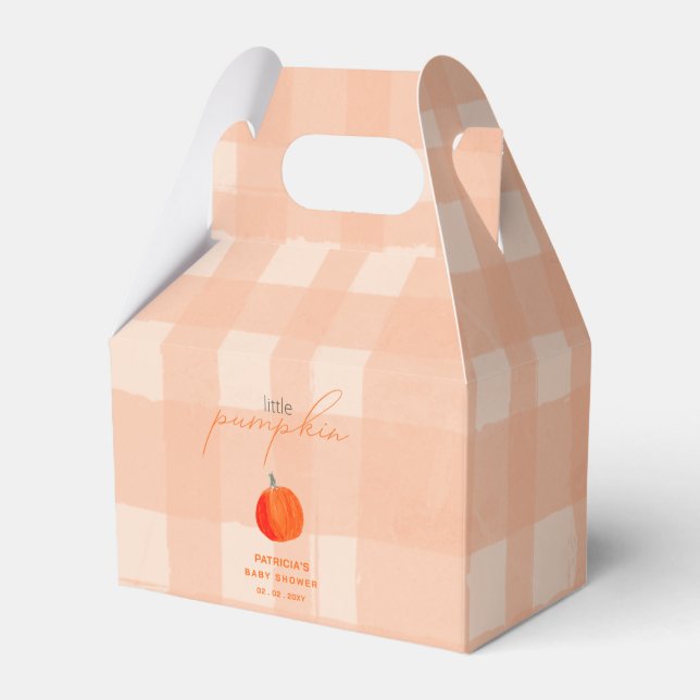 Little Pumpkin Gender Neutral Fall Baby Shower Favor Boxes (Front Side)