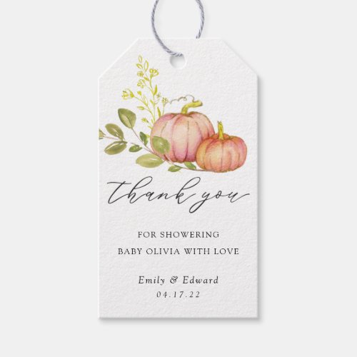 Little Pumpkin Gender Neutral Fall Baby Shower Gift Tags