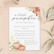 Little Pumpkin Gender Neutral Fall Baby Shower Invitation