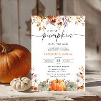 Little Pumpkin Gender Neutral Fall Baby Shower  Invitation