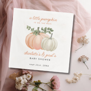 Little Pumpkin Gender Neutral Fall Baby Shower Napkins