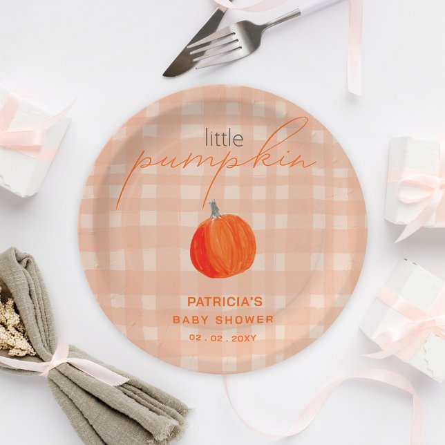 Little Pumpkin Gender Neutral Fall Baby Shower Paper Plates (Little Pumpkin Gender Neutral Fall Baby Shower Paper Plates)