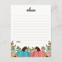 Little Pumpkin Gender Reveal Advice  Enclosure Card