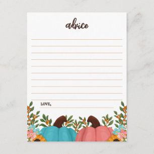 Little Pumpkin Gender Reveal Advice  Enclosure Card