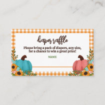 Little Pumpkin Gender Reveal Diaper Raffle Enclosure Card