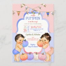 Little Pumpkin Gender Reveal Light Brunette Invitation