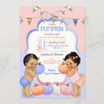 Little Pumpkin Gender Reveal Medium Brunette Invitation