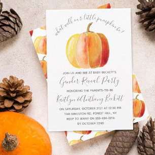 Little Pumpkin Gender Reveal Party Invitation