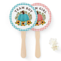 Little Pumpkin Gender Reveal Vote Boy or Girl Hand Fan